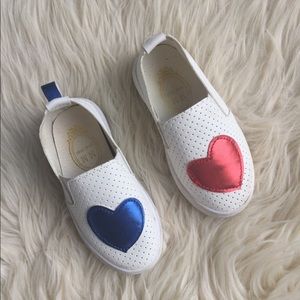 Toddler Girls Heart Slip On Shoes Sz 25